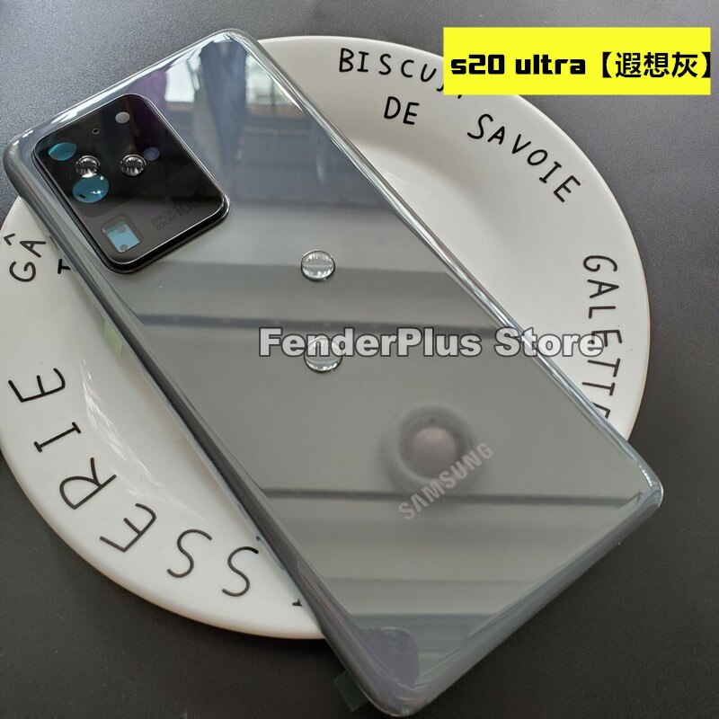 Galaxy S20/S20 Plus/S20 Ultra Batterij Back Cover Deur Achter Glas Behuizing Case Camera Lens Frame Voor samsung S20 + S20 Glas Cover: S20 Ultra Gray