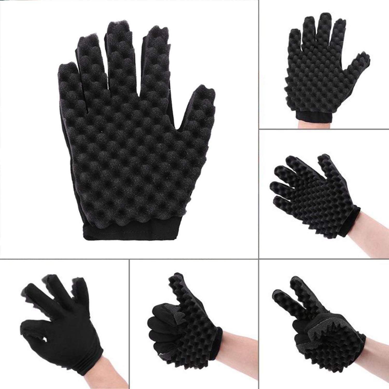1 piece Hair Curling Sponge Gloves for Barbers Wave Hair Cut Glove Hairdresser Styling Tool For Curly Hair Care Right hand
