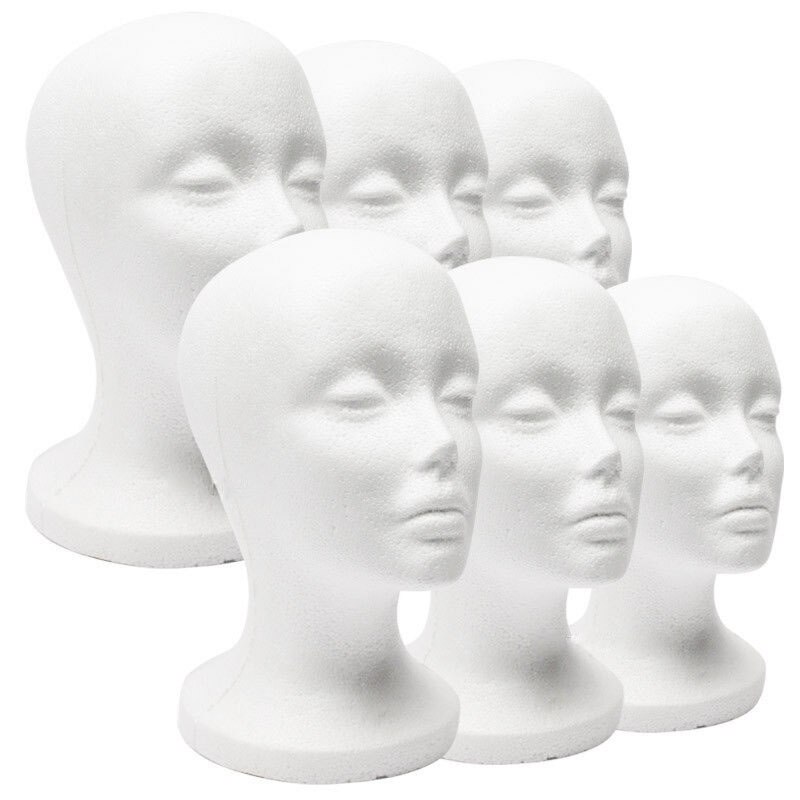 Beauty Male female Styrofoam human hair mannequin head hairdressing white black Model for Hat Display Glasses Cap Wig stand