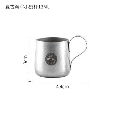 Hemliv i japansk stil retro kaffekanna mjölkkopp mjölkcylinder rostfritt stål matt kontorsklubbkaffeverktyg: 13ml vintage marinblå