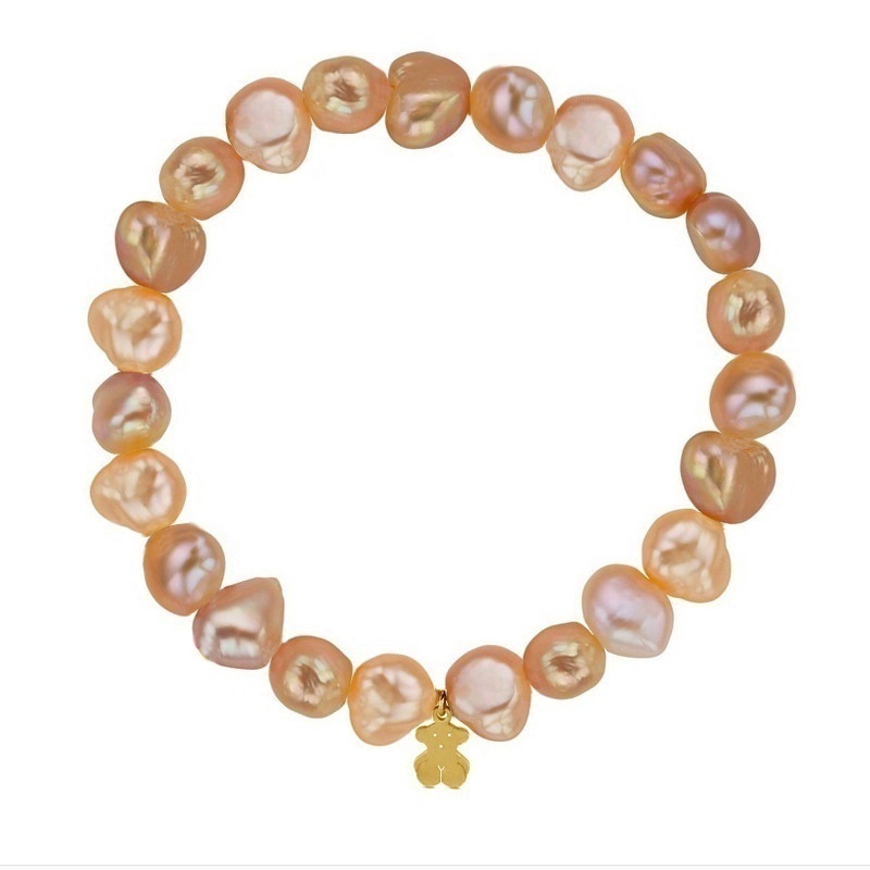 Irregular Pearl Tendy Bear Bracelet Women,Wedding Cultured Charm Knot Bracelet Mermaid Glass Bracelet Jewlery Girl Birthday: SPSL218-Gold