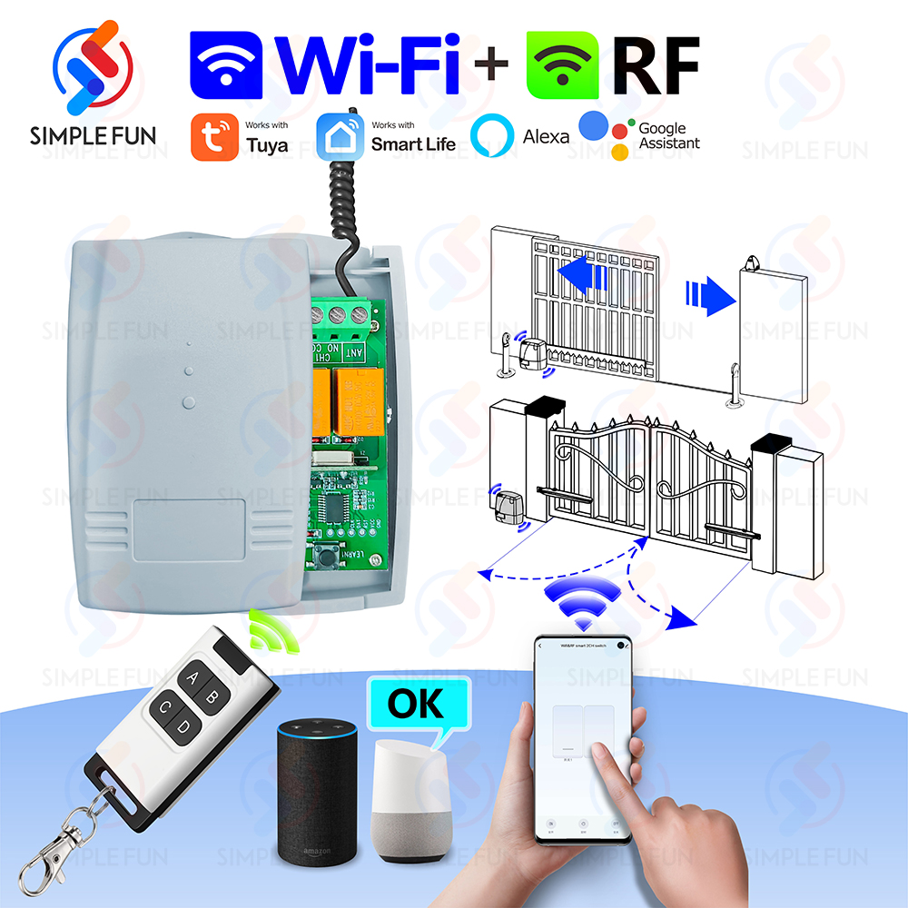 WiFi RF Garage Gate Sliding Door Opener Tuya DIY Smart Switch dla BFT FAAC itp. 433Mhz Remote Control Switch 12V 24V Relay Module