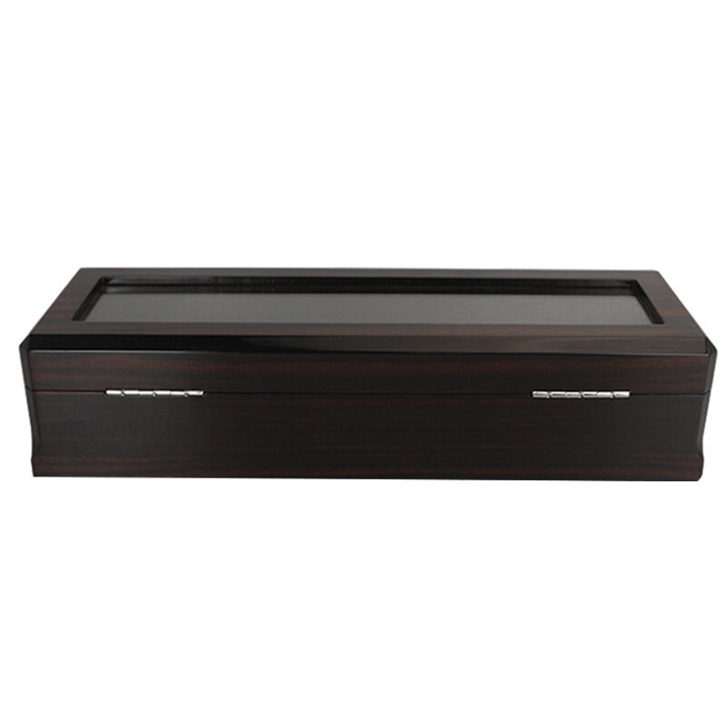 Luxe 6 Slots Houten Horloge Vitrine, Glas Overgoten Houten Horloge Vitrine Horloge Sieraden Organizer