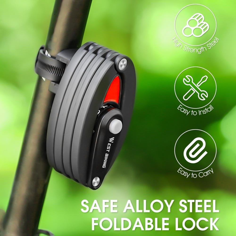 Bike Lock Solid Anti-Theft Rust-Proof Foldable Bike Anti Theft MTB Road Lock