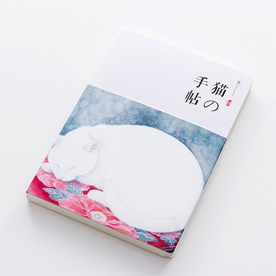 Japansk katt anteckningsbok klippbok för flickor kontorspapper skolmaterial 18 x 13cm kawaii planerare för flicka: E