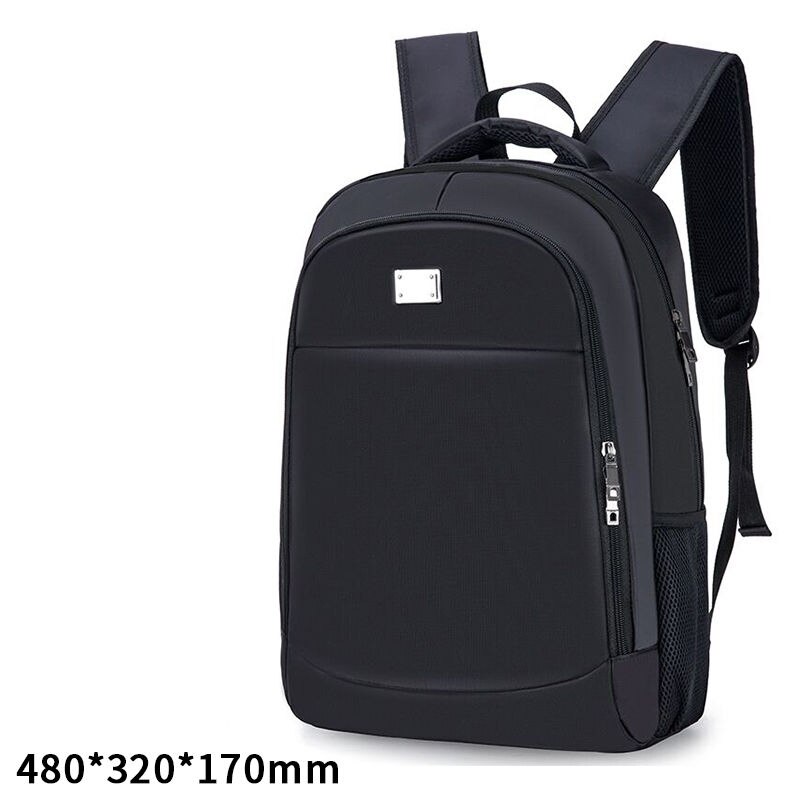 Men's Backpack Oxford cloth Material British Casual College Style Multi-function Large Capacity: Black 2 standard