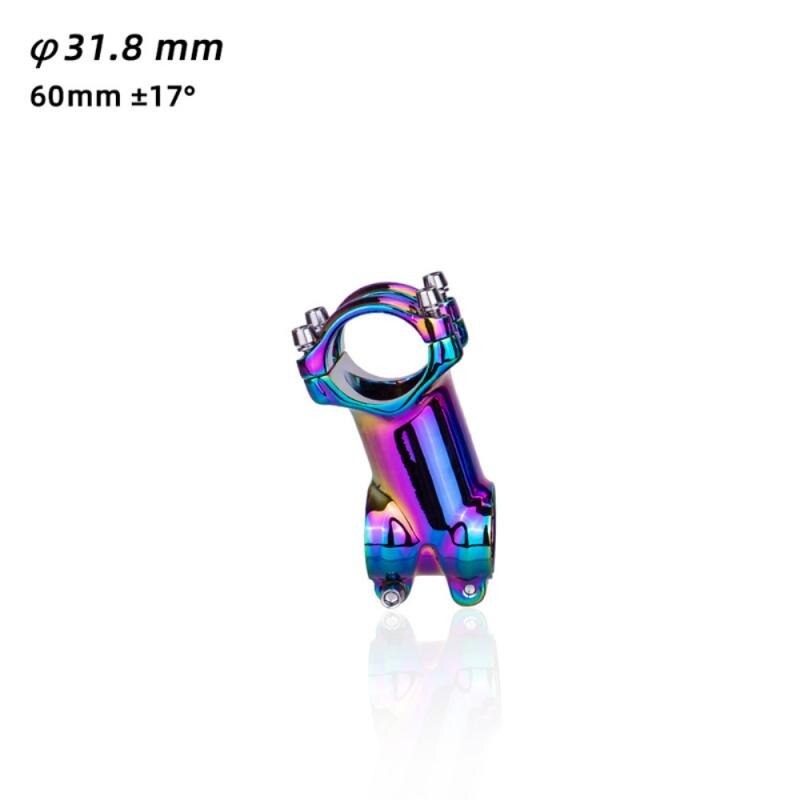Rainbow Colorful MTB Stem Road Bike Stem 7/17 Degree 60/70/80/90mm *31.8mm Bicycle Handlebar Stem Mtb Power Bike Accessories: 17degree 60mm