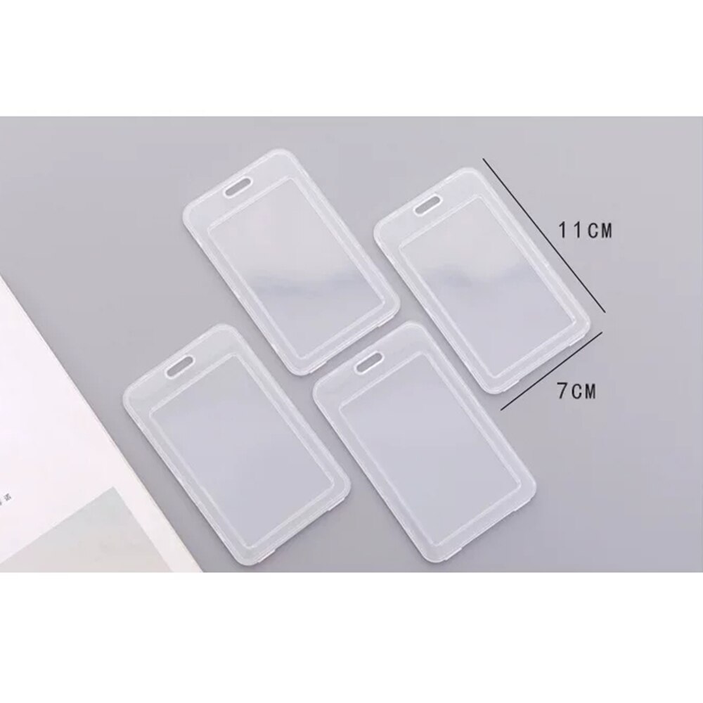 5 Pcs Transparante Pp Kaarthouder Met Gat Bank Bus Id Credit Storage Case Womem Mannen Kid Protector Cover Reizen 11*7Cm