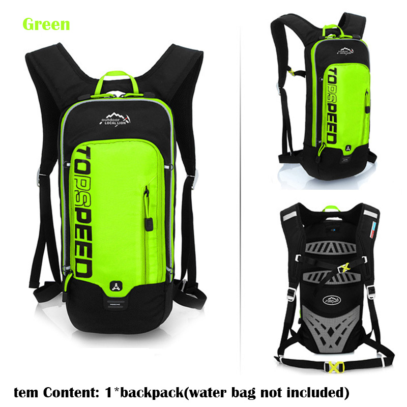 6L Outdoor Running Cycling Backpack,2L Bladder Water Bag Sports Camping Hiking Hydration Backpack,bicycle Backpack No Water Bag: Green(no water bag)