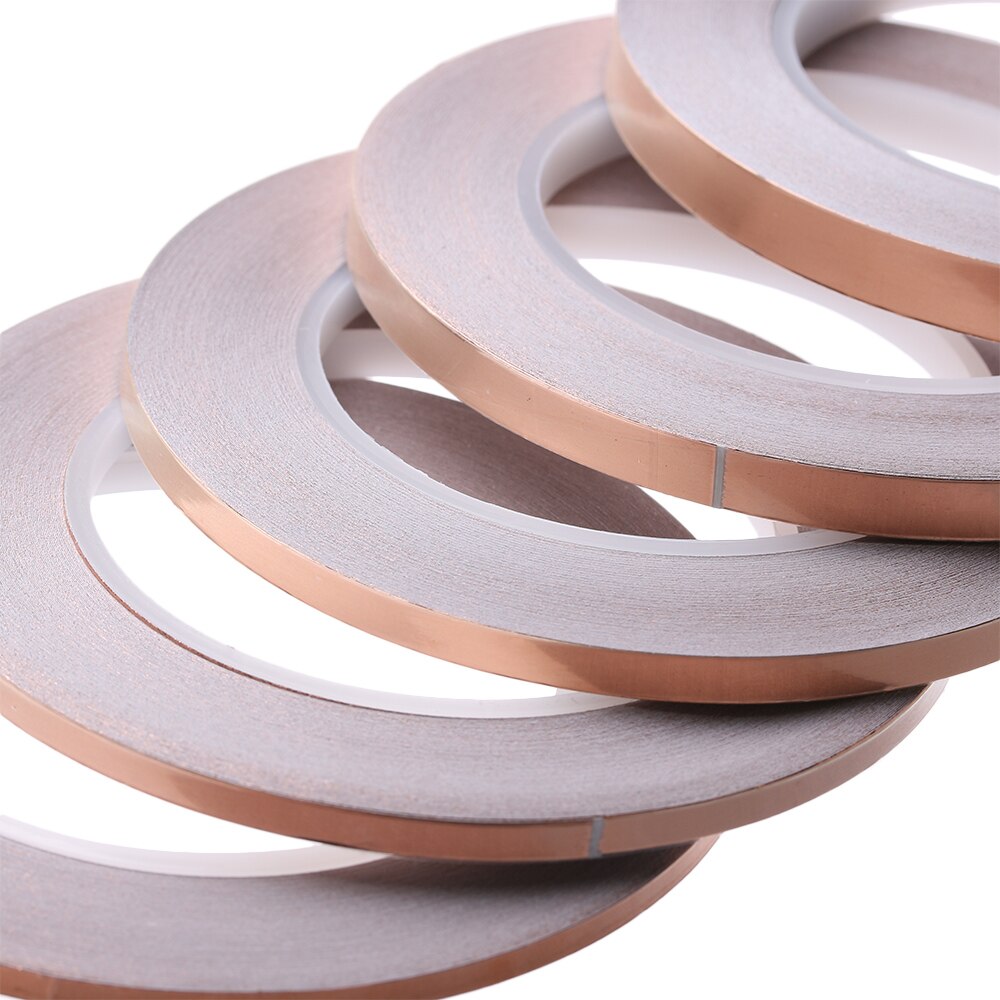30 Meters Single Side Conductive Copper Foil Tape Strip Adhesive EMI Shielding Heat Resist Tape 3mm 4mm 5mm 6mm 8mm 10mm