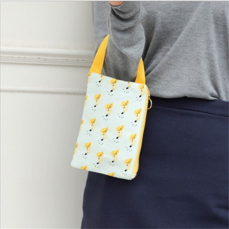 Cartoon Afdrukken Make-Up Tas Vrouwen Draagbare Sieraden Opbergtas Absorberende Kussens Toilettas Tassen Organizer Voor Cosmetica Case