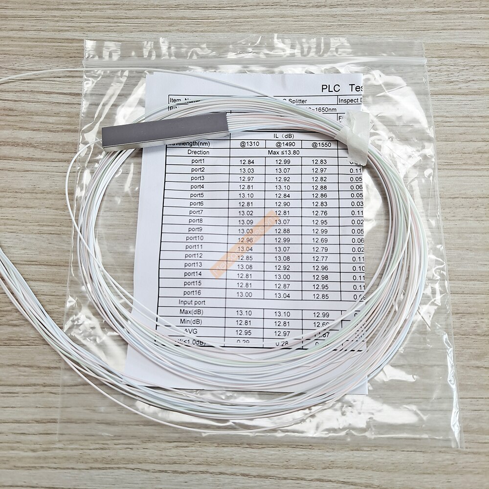 10pcs/lot 1x2 1x4 1x8 1x16 fiber optic PLC splitter without connector cable 0.9mmMini Blockless 2,4 Ports PLC Splitter Special