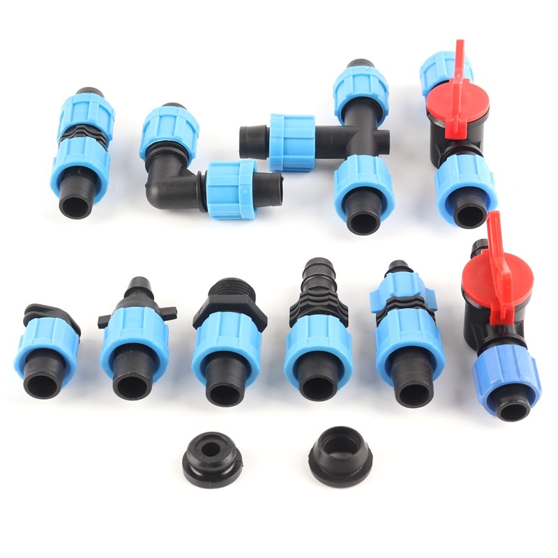 2 stücke 16mm Tropf Irrigaton Schlauch Anschlüsse Tropf Schlauch Armaturen Schloss Mutter Rohr Gelenke Micro Bewässerung System Garten Wasser stecker