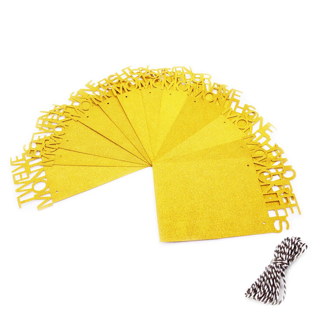 1-12 Month Baby Photo Frame Hanging Photo Banner Monthly Photo Wall Photo Frame for Baby Shower Birthday Party Home Decoration