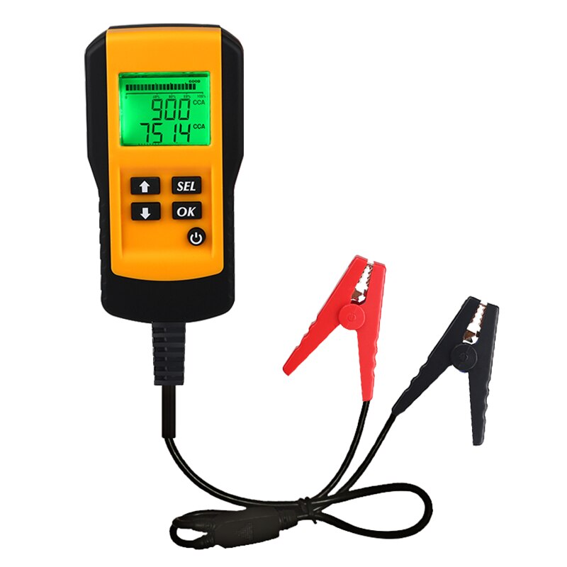 AE300 yellow Digital LCD Display Automotivo Battery Digital CCA Battery Analyzer Vehicle Car Battery Tester 12V Diagnostic Tool