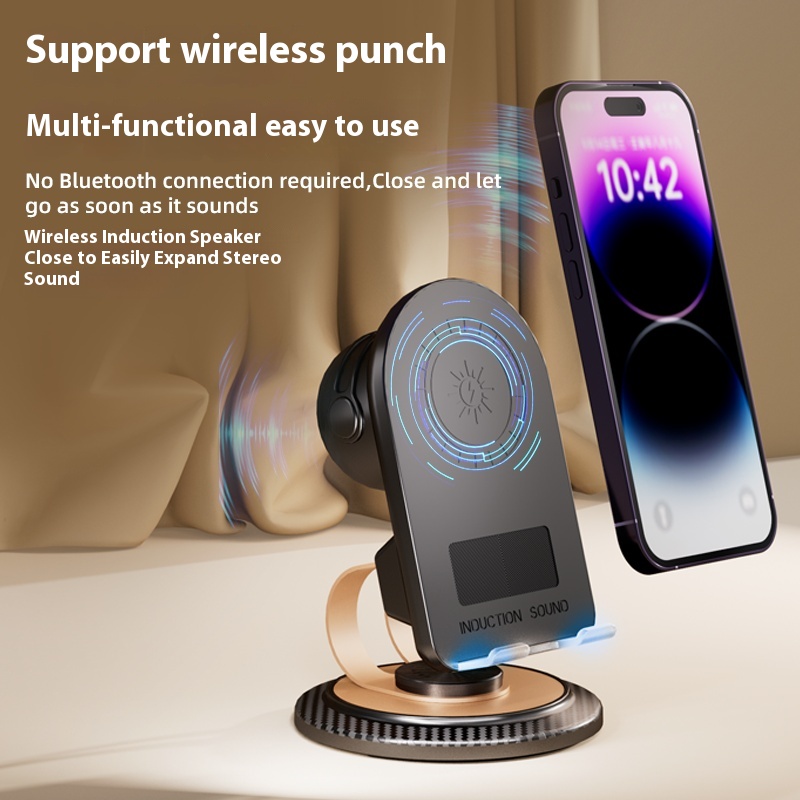 Induction Speaker For Phone Holder Multi-functional Induction Wireless Audio Phone Holder for iPhone Android Inductio Playback