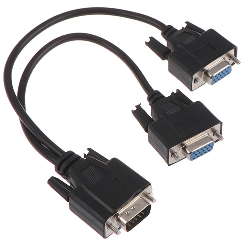 1Pc 27Cm Display Kabel 15Pin Vga Male Naar 2 Vga Svga Vrouwelijke Adapter Splitter Video Monitor Cable