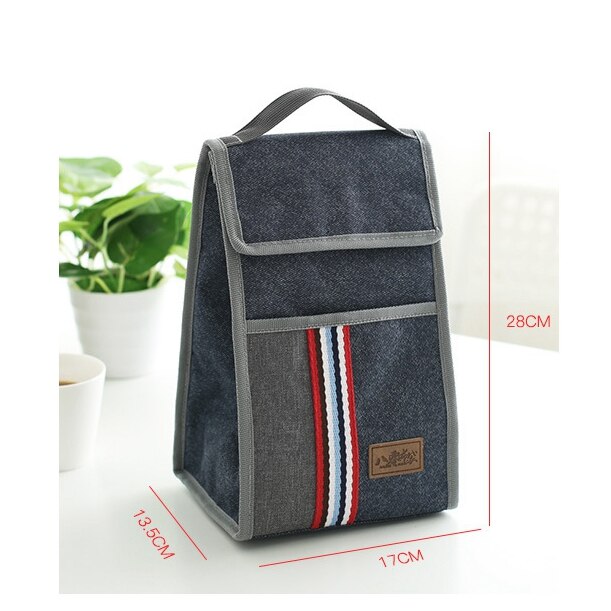 denim lunch bag thermal food insulated bag kids women or men casual cooler thermo picnic bag thermo lunch box: l