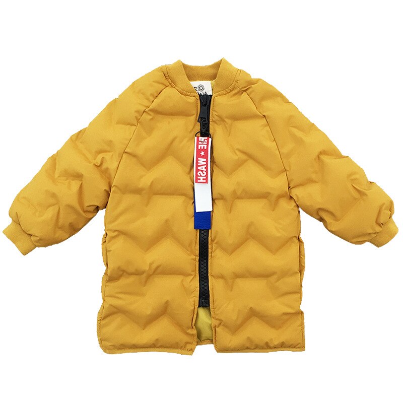 Children's down jacket winter children's clothes comfortable warm boys coat girls coat frosted Kids coat Girl Parkas: Yellow / 5T