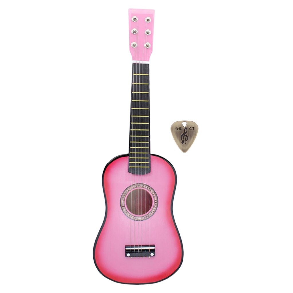 23 ''Akoestische Gitaar 6 String Muziekinstrument Met Pick Voor Beginner Roze