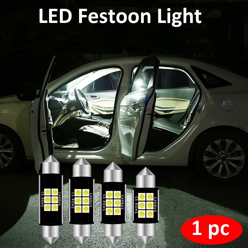 Ampoule LED 3030 SMD C5W C10W pour voiture, éclairage intérieur de voiture, lampe de lecture, dôme, Canbus 12V, 1 pièce, 31mm, 36mm, 39mm, 41mm