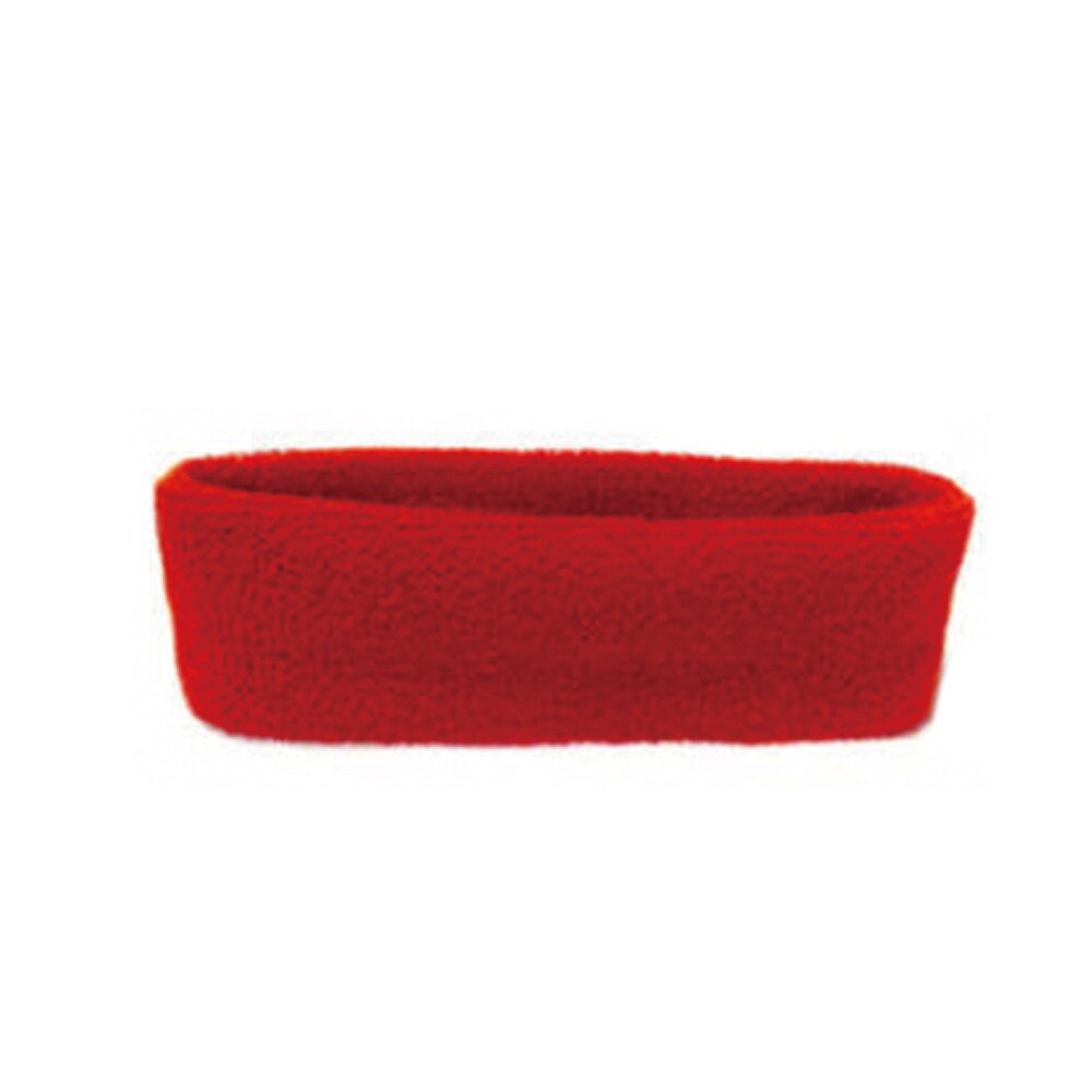 15#12 Colors Cotton Womens Men Sport Sweat Sweatband Headband Yoga Gym Training Stretch Head Band Hair Wear: Red 