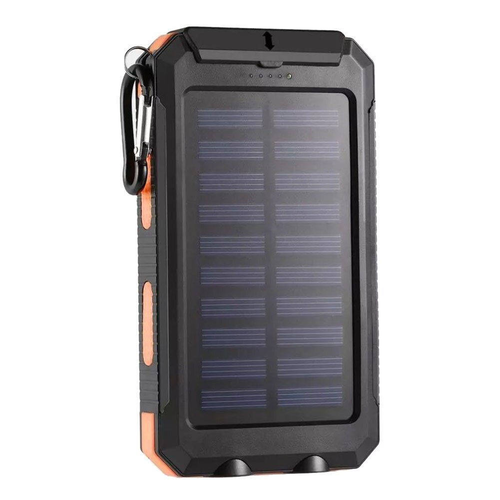 1.5W 5V 2.1A 1A Waterproof LED Light Dual USB DIY Solar Power Bank Case Kits Battery Charger External Box Flashlight Plastic: Orange