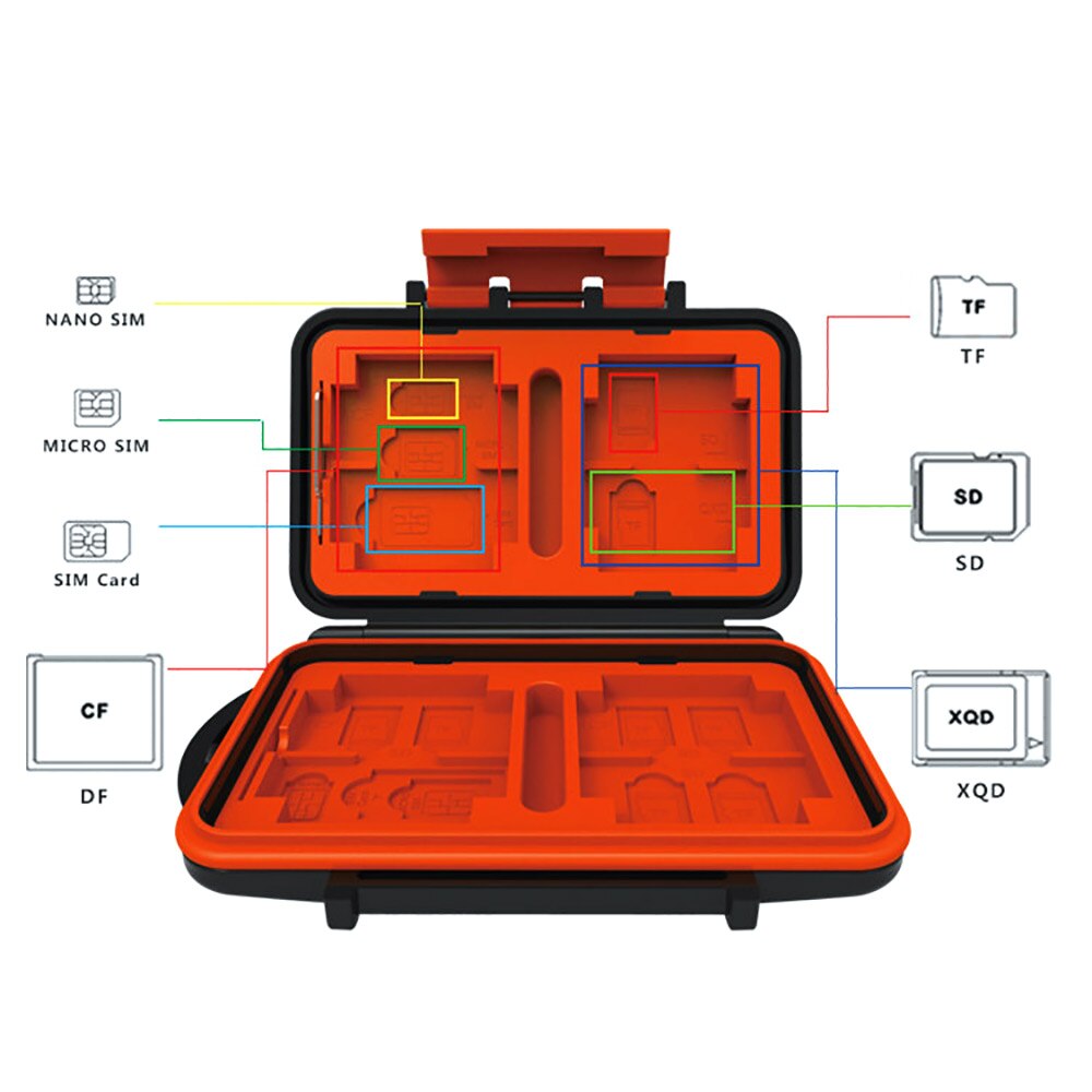 Caixa de Armazenamento de Cartão de memória Caso Do Cartão De Memória SD MSD Cartões CF Caso Caixa À Prova D' Água para Canon Nikon Sony Olympus Camera
