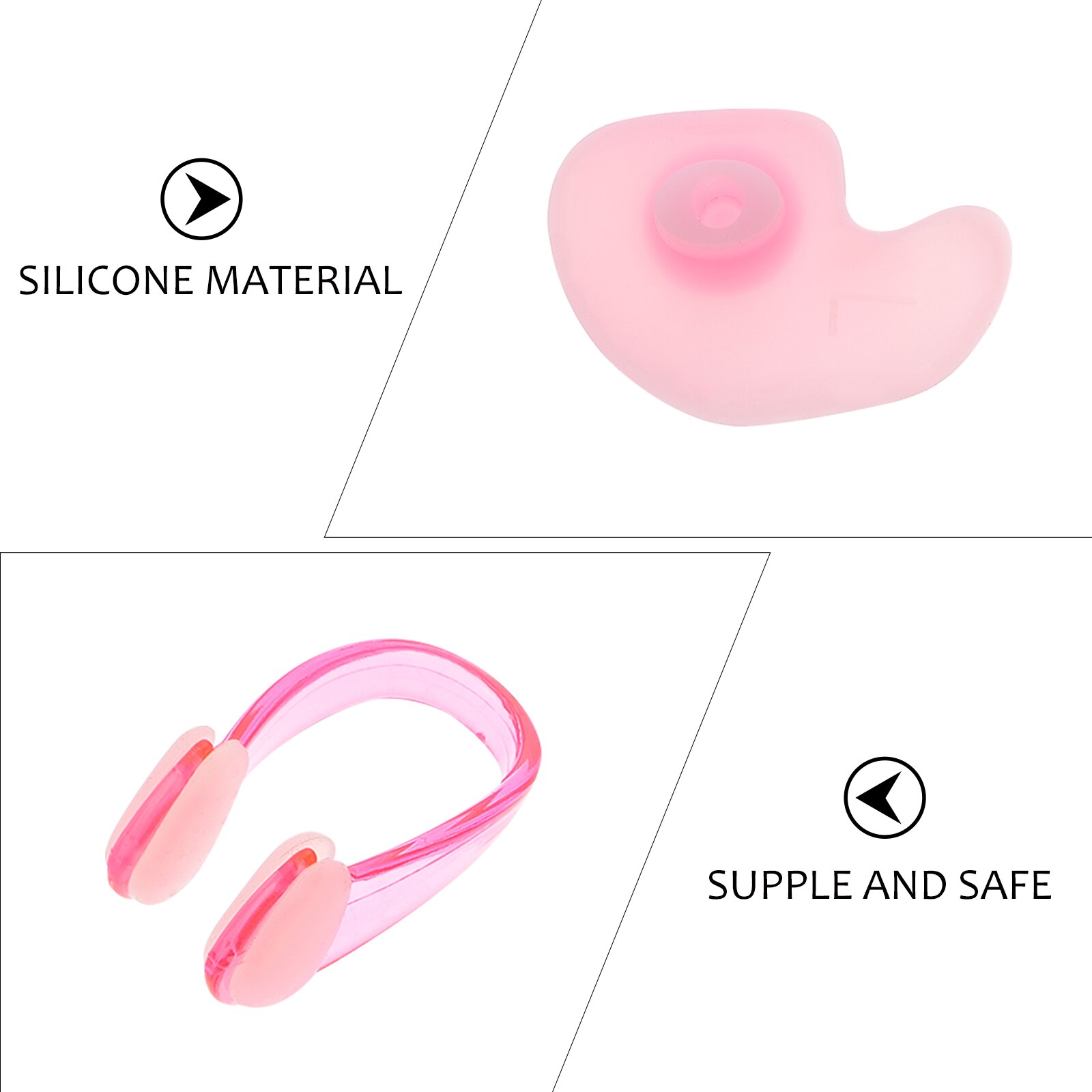 4 Sets Waterproof Swimming Silicone Nasal Splints Ear Plugs Swim Earplugs