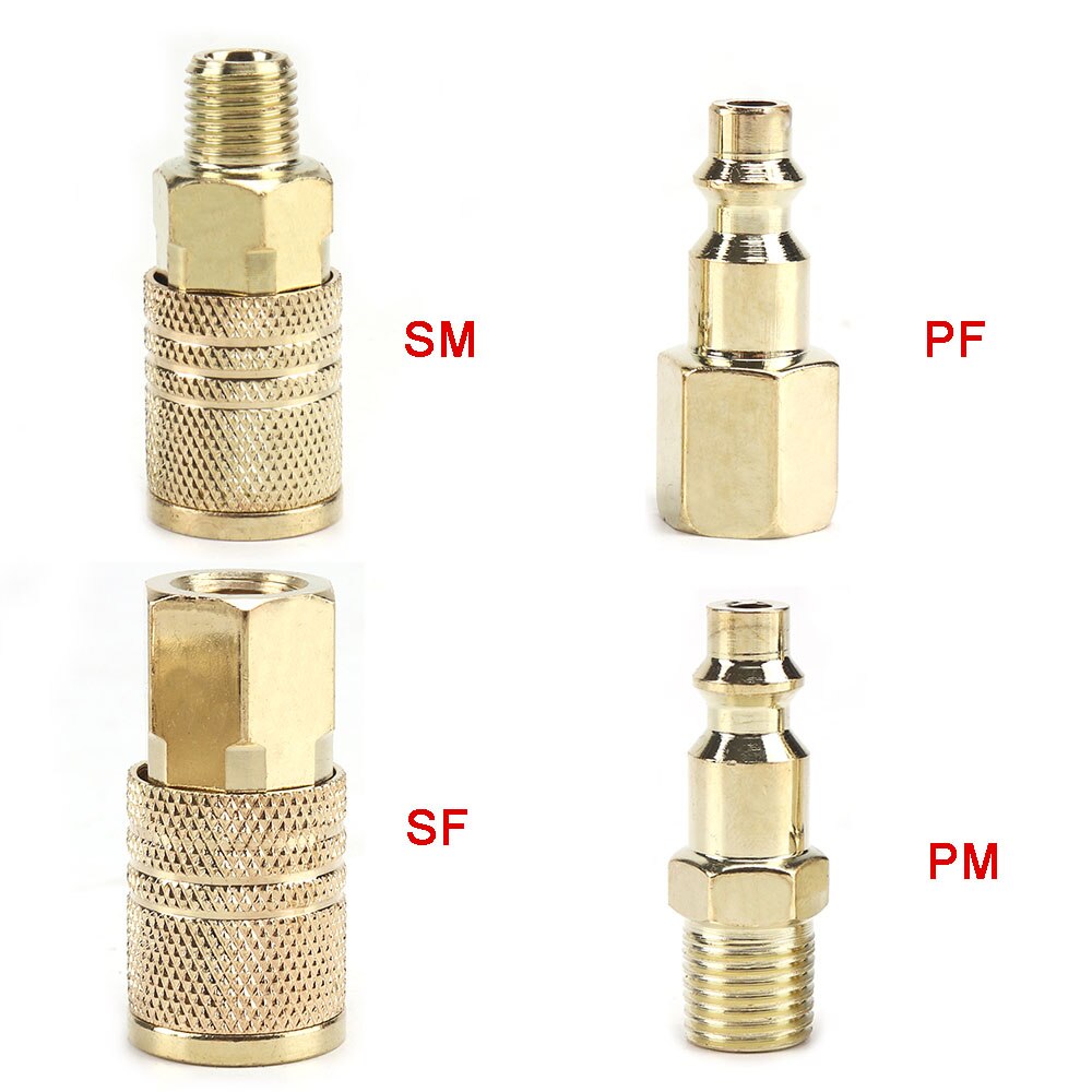 1Pc Quick Coupler Tool 1/4" NPT Air Line Hose Fitting Coupling Adapter Hardening Steel Compressor Connector Sell: 4Pcs Mix