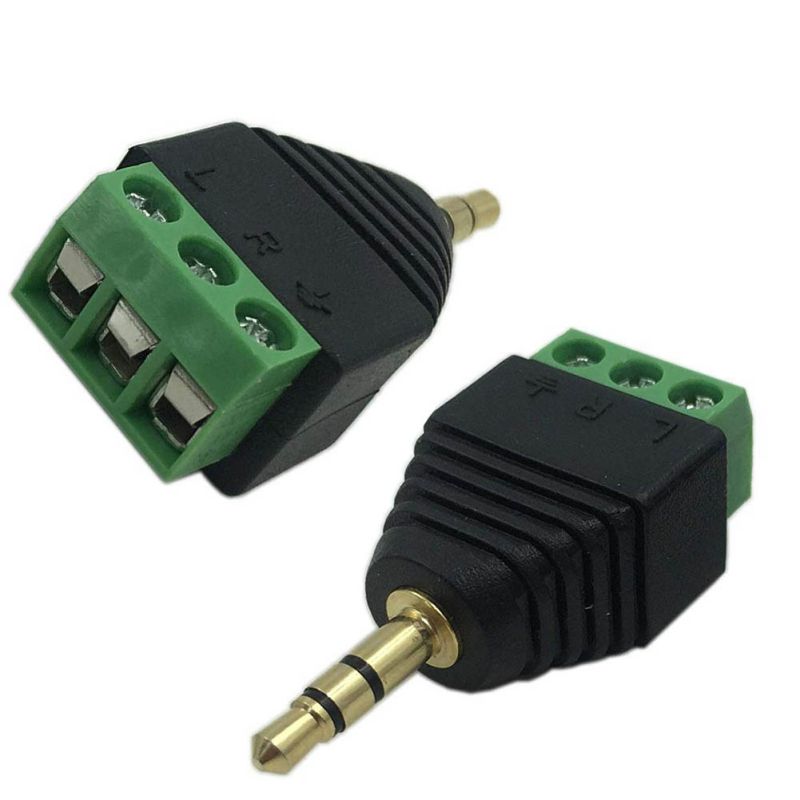 DIY Schroef Lock Kabel Adapter voor audio of video 3.5mm AUX Audio Jack Male Stereo Sound Track Plug Solderless connector