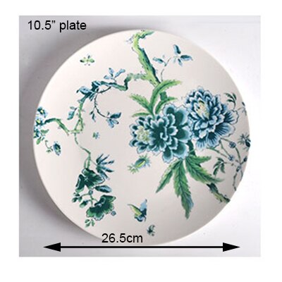 Toppkvalitets 8 tommers håndmalt kattemiddagstallerken underglasert keramiske middagsretter dessertbrett blomst kattunge servise: 10 tommers plate