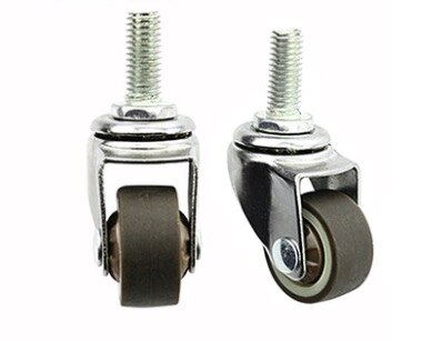 4 stuks/lot wiel d :25mm m6 (1 inch) mute universele wieltjes vitrinekasten wielen (laden 20kg)