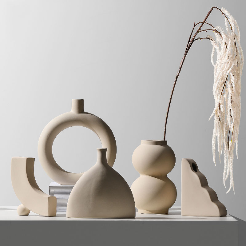 Bloemstuk Desktop Nordic Stijl Licht Luxe Kleine Keramische Vazen Decoratie Ornamenten Home Decoratie Accessoires