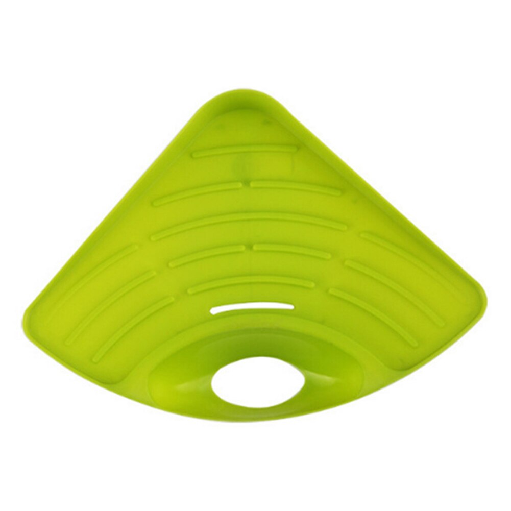 1PCS Kitchen Sink Drain Shelf 27X19cm Household Multi-functional Storage Rack for Bathroom Sundries Organizer PP Triangle Shelf: Green