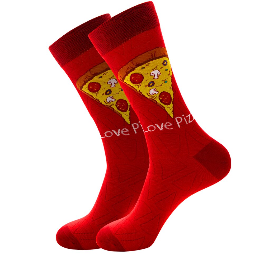 1Pair Cycling Sock Men Sports Socks Combed Cotton Cartoon Animal Fruit Geometry Universe Food Drink Funny Cute Skateboard Socks: type 28