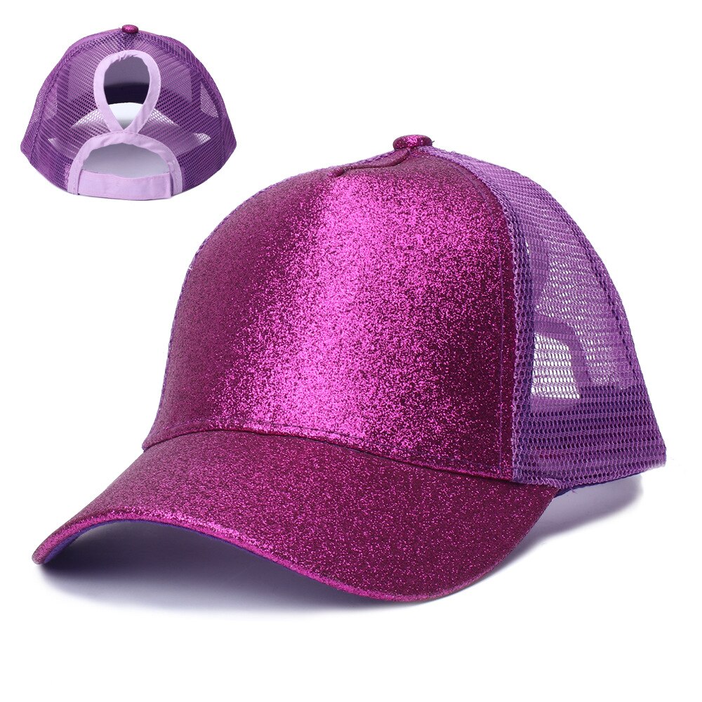 2022 glitter hestehale kvinder & #39 ;s baseball cap kvinder snapback mesh trucker caps kvinde sommer ben sorte justerbare hip hop hatte/kasket: 5