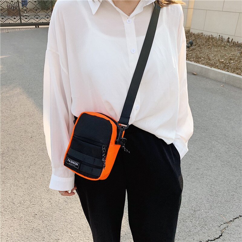 Sør-korea ins bags kvinnelig bag skulderveske koreansk trend lerret liten pakke med fett