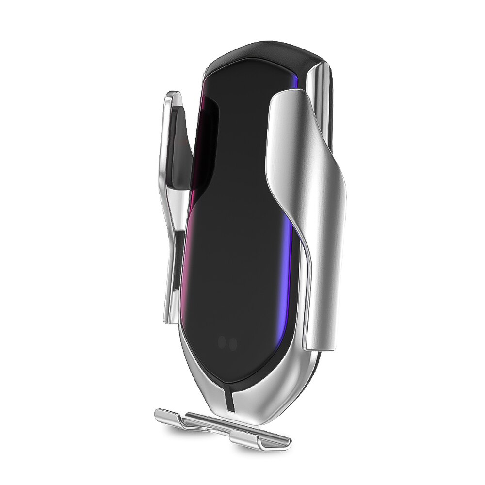 R1 Automatische Spannen 10W Auto Draadloze Oplader Infrarood Inductie Qi Draadloze Oplader Auto Telefoon Houder Voor Telefoon Nieuw: R1 Silver