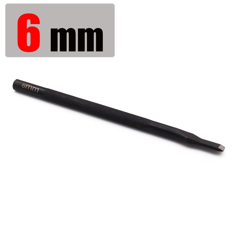 3/5/6/8/10/12mm Leathercraft Tool Slot Punches Flat Tip Straight Punch Hollow Cutter DIY Hand Work Leather Flat Punch Belt Tools: 6mm