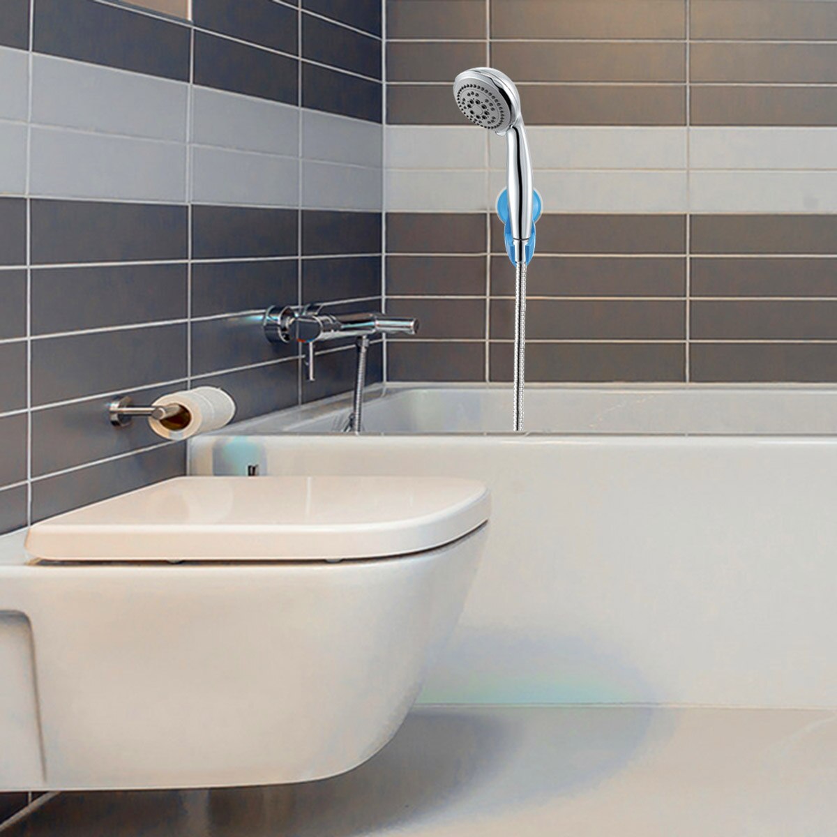 Wall-Mount Verstelbare Krachtige Zuignap Houder Badkamer Douchekop Houder Sucker Rack