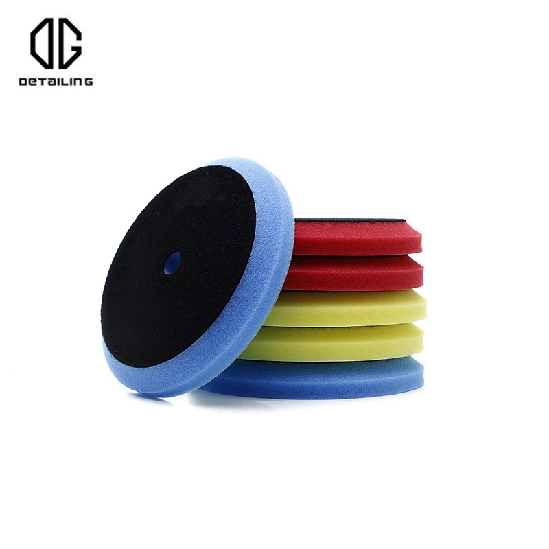 DETAILING Car Polishing Kit Buffing Pad Set Foam Sponge Waxing Pad Kit Tool For Polisher DA/RO/GA Auto Care Buffing Pads: Wave Sponge / WHITE