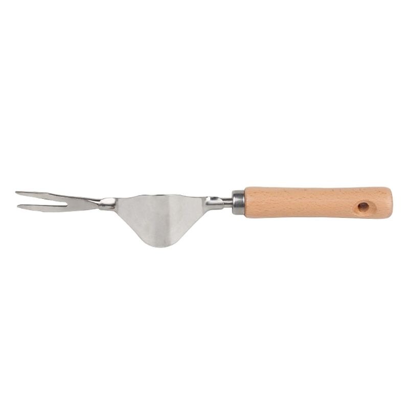 Manual Weeder Fork Metal Hand Garden Wood Handle Digging Puller Weeding Tool Garden Transplanting Digging Tools