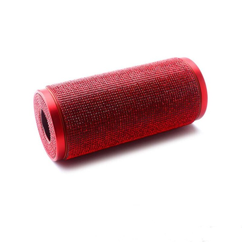 Car diamond tissue box female cute car interior supplies decoration crystal sticker diamond pumping box car round: Red