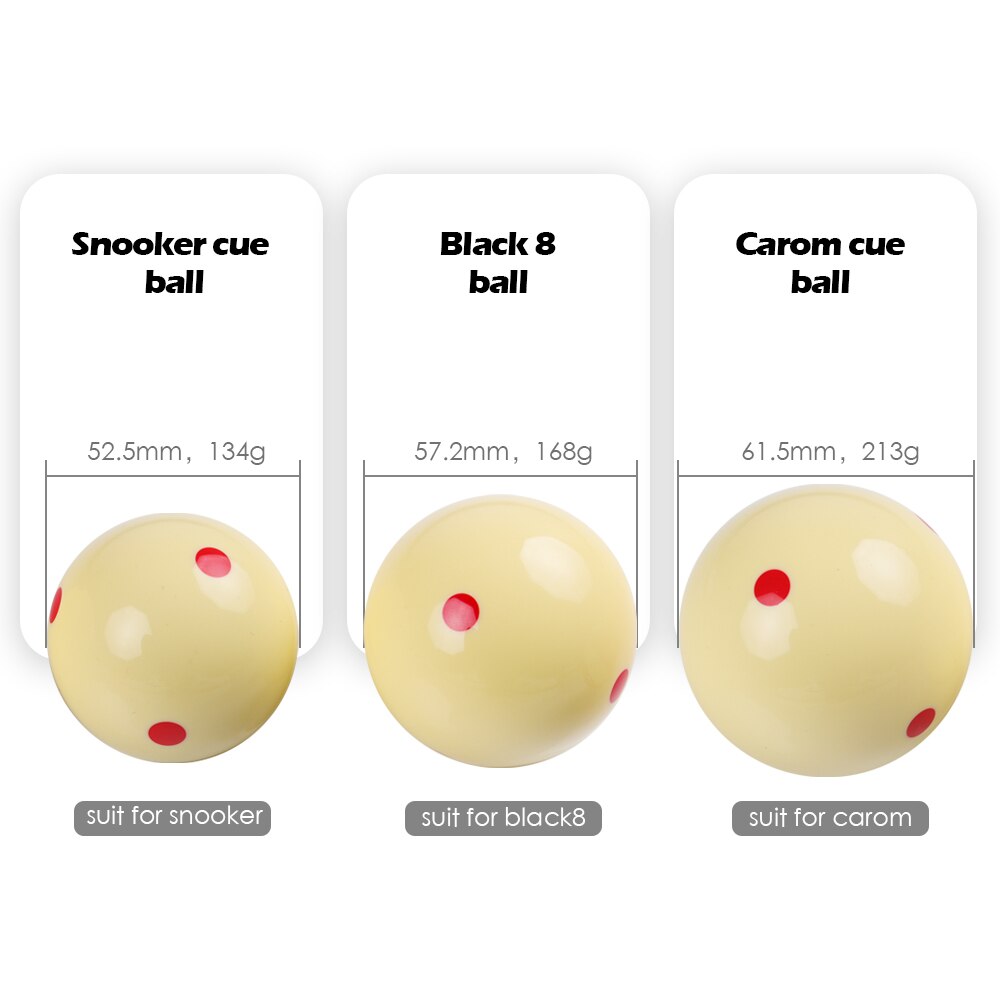 Billiard Pool Ball 52.5/57.2/61.5mm Red 6 Dot Spot Measly White/Double-sided Pool Billiard Practice Training Cue Ball