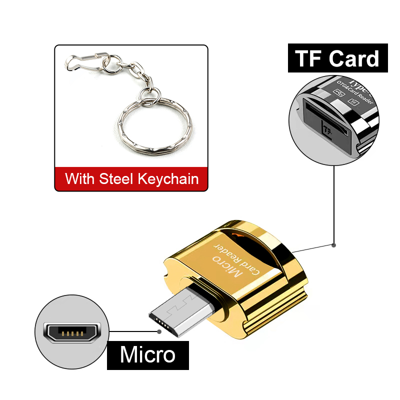 Elough TF Card Reader Micro-SD Card to Micro USB Type C OTG Adapter Memory Card to USB C High Speed For Macbook Xiaomi Samsung