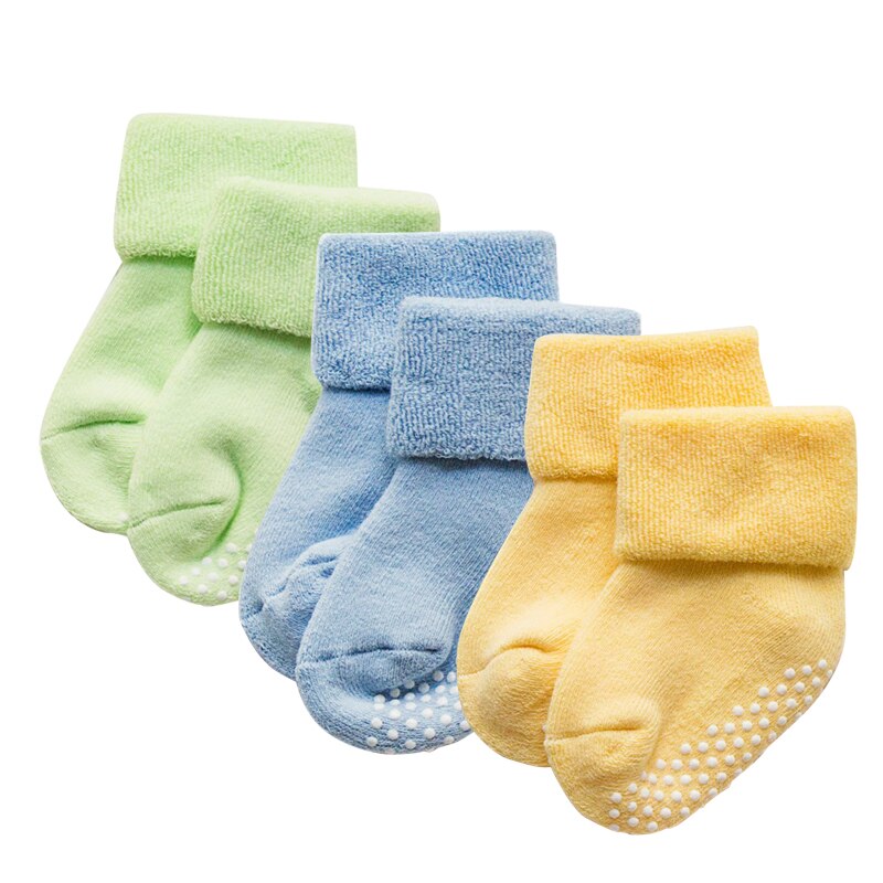 3Pairs DreamShining Cotton Baby Socks Autumn And Winter Thicken Warm Newborn Boy Girl Socks Floor Wear Antiskid Sock For Kids: Boy / 12M