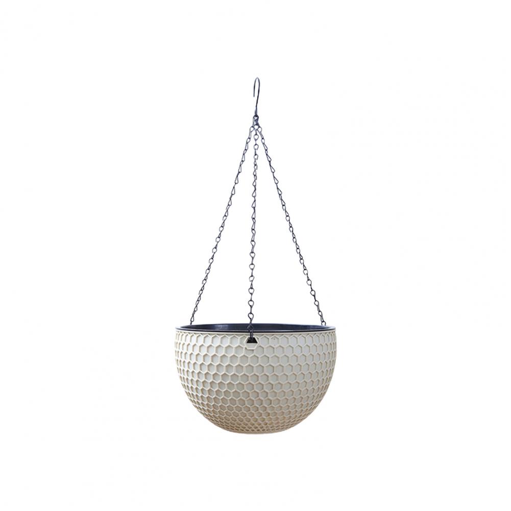 Beau pot de fleur extérieur en résine étanche, panier de plantes, auto-absorption d'eau, 3 Tan: green