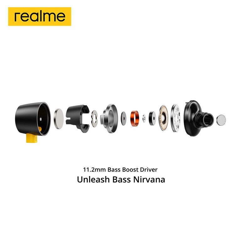 Realme Knoppen 2 Oortelefoon Bass Boost Wired 3.5Mm 3 Knop Afstandsbediening Oordopjes In-Ear Met Microfoon Wired Magnetische headset Voor Smartphone