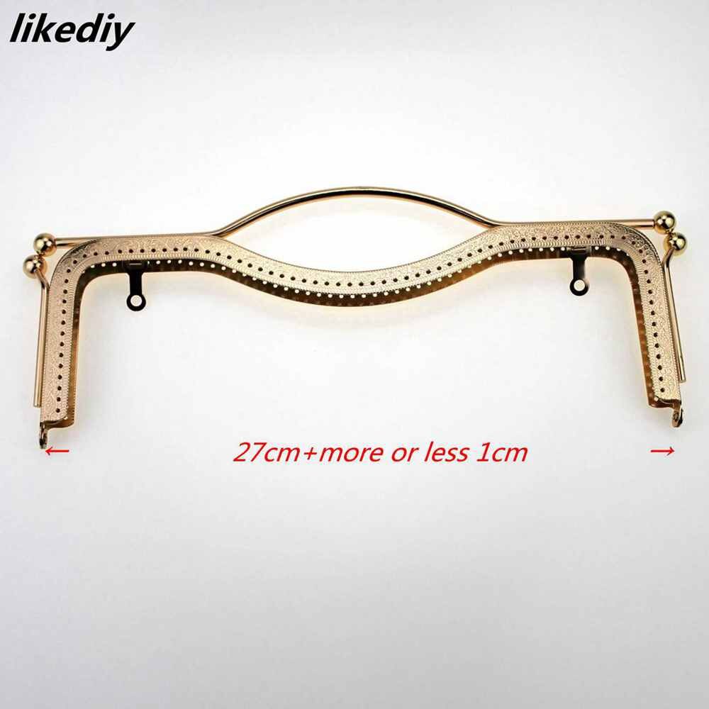 4 pz/lotto 27 CM bronzo argento oro nero labbra borsa in metallo cornice bacio chiusura goffratura maniglia borsa da cucito parte